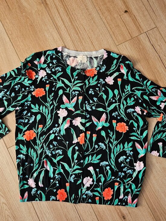 Kate Spade Cardigan Jardin Print XL - Picture 1 of 8